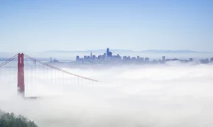 San Francisco skyline and Golden Gate Bridge