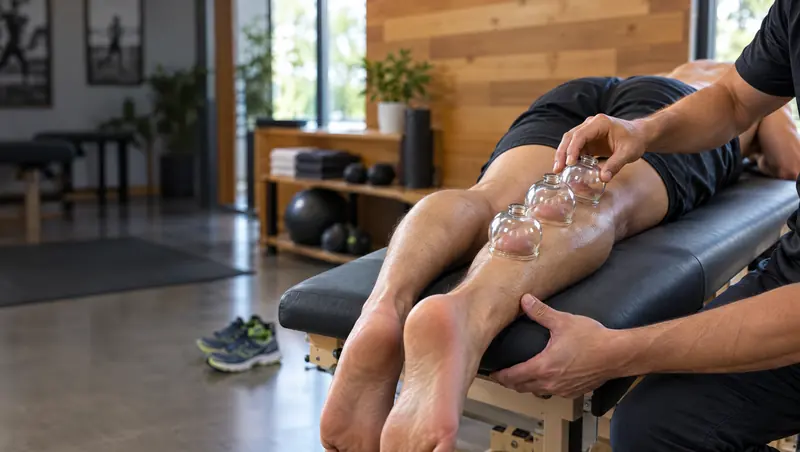 Practitioner treating a runner's heel and arch